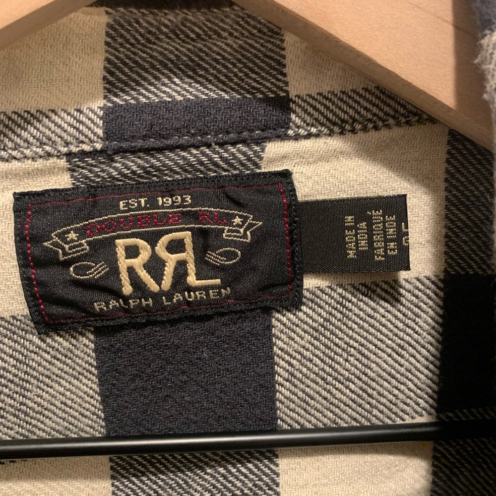 Ralph Lauren Double RL Black and White Plaid Shirt